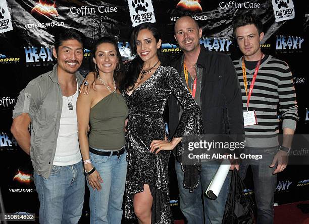 Actor Brian Tee, actress Mirelly Taylor, actress Valerie Perez, director Jason Winn and actor Cole Carson arrive for Heavy Metal Magazine's 35th...