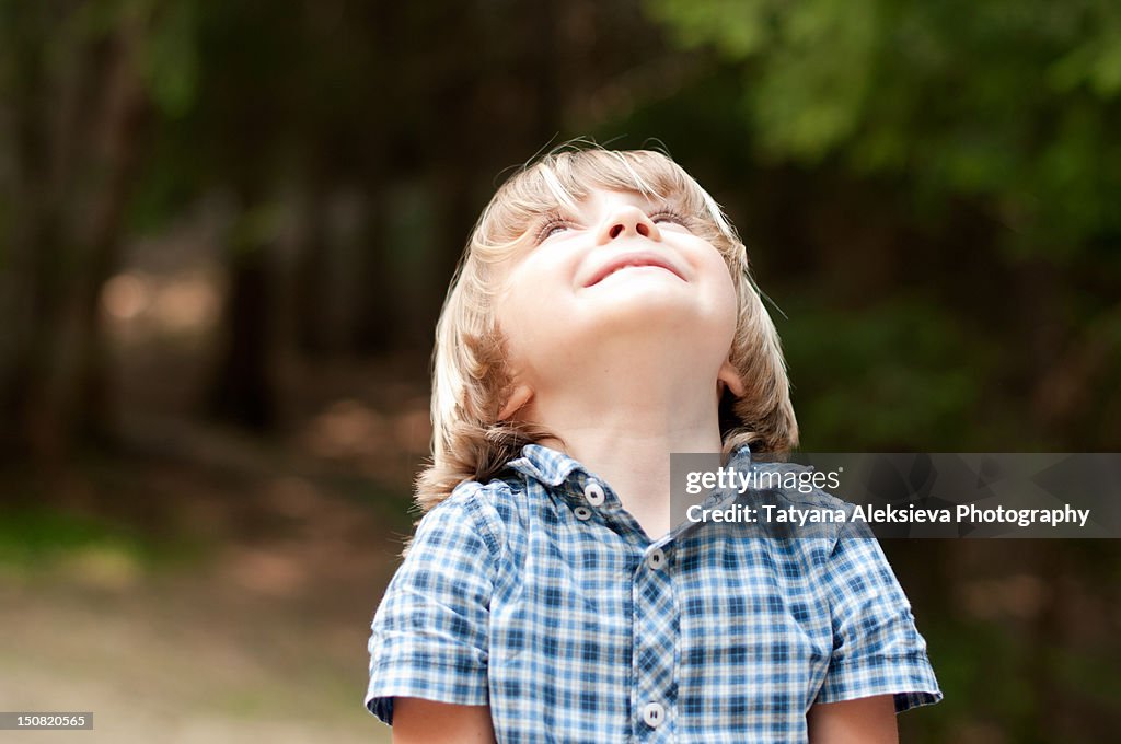 Happy blond boy