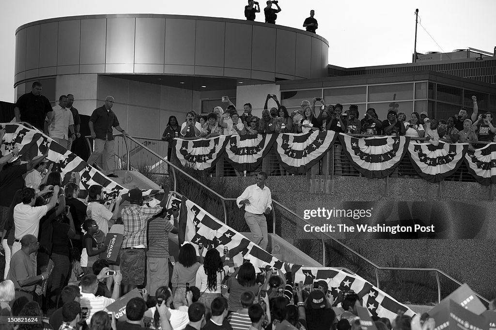 President Barack Obama bus tour in Iowa