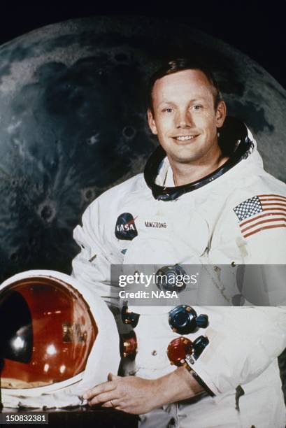 Portrait of Neil Armstrong, Commander of Apollo 11 Lunar Landing Mission on May 1, 1969 in Houston, Texas.