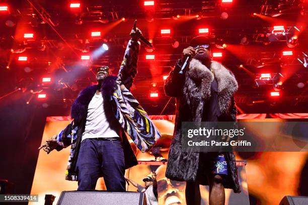 Sleepy Brown, Jermaine Dupri and Big Boi perform onstage during day 2 of the 2023 ESSENCE Festival Of Culture™ at Caesars Superdome on July 01, 2023...
