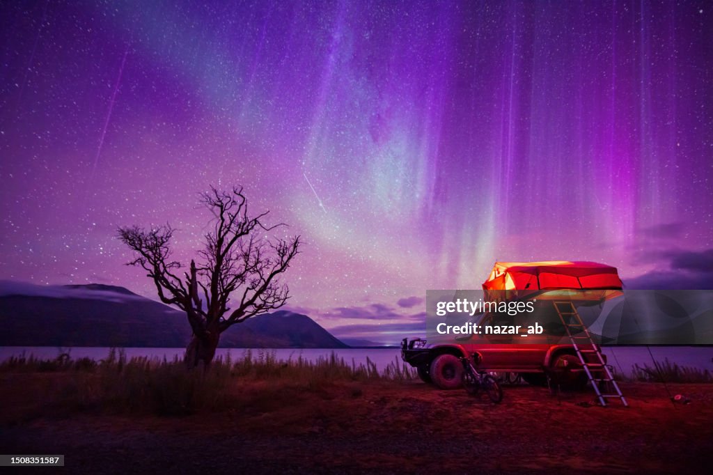 Camping under Northern Lights.