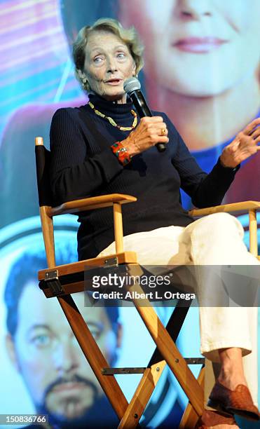 Actress Diana Muldaur participates in the 11th Annual Official Star Trek Convention - day 2 held at the Rio Suites and Hotel on August 10, 2012 in...
