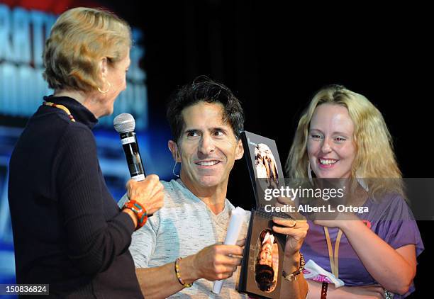 Actress Diana Muldaur and Creation CEo Adam Malin participate in the 11th Annual Official Star Trek Convention - day 2 held at the Rio Hotel & Casino...