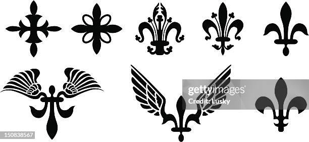 fleur-de-lis designs - iris flower stock illustrations