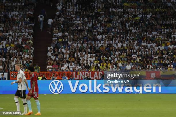 Volkswagen advertisement during the friendly Interland match between Germany and Colombia at the Veltins-Arena on June 20, 2023 in Gelsenkirchen,...