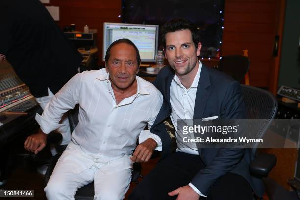 The Voice's Chris Mann and Legendary Crooner Paul Anka Photo Call held at Conway Recording Studios on August 27, 2012 in Los Angeles, California.