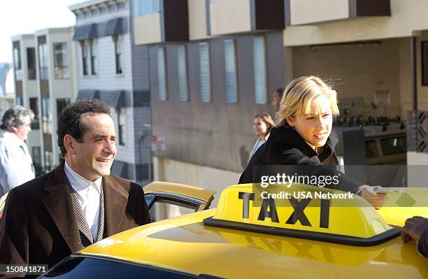 Mr. Monk and the Big Reward" Episode 13 -- Pictured: Tony Shalhoub as Adrian Monk, Traylor Howard as Natalie Teeger --