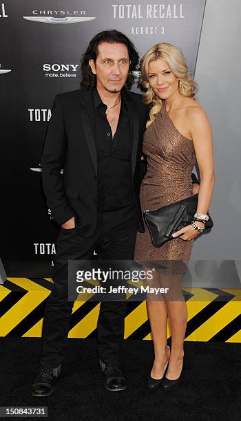 Patrick Tatopoulos and McKenzie Westmore arrive at the Los Angeles Premiere of 'Total Recall' at Grauman's Chinese Theatre on August 1, 2012 in...