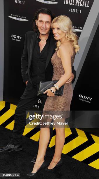 Patrick Tatopoulos and McKenzie Westmore arrive at the Los Angeles Premiere of 'Total Recall' at Grauman's Chinese Theatre on August 1, 2012 in...