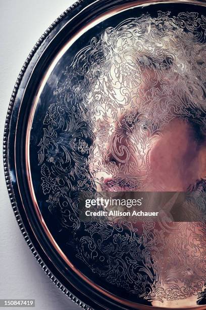 etched reflection - cameo brooch stock-fotos und bilder