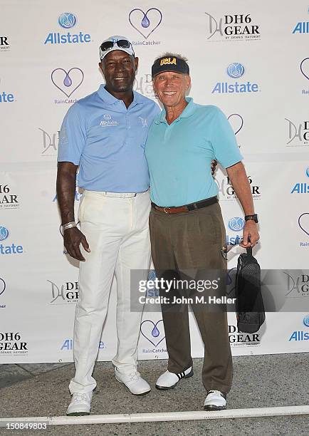 Actor/Tournament Host Dennis Haysbert and actor Peter Weller attend the 1st inaugural RainCatcher Celebrity Golf Tournament sponsored by Allstate and...