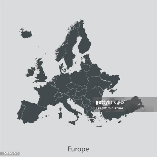 ilustraciones, imágenes clip art, dibujos animados e iconos de stock de mapa de europa - europeo del sur