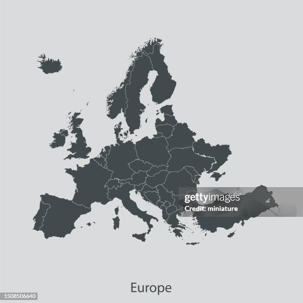 stockillustraties, clipart, cartoons en iconen met europe map - denmark germany