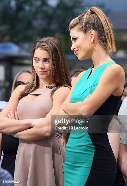 Mckayla Maroney and Maria Menounos are seen at The Grove on August 27, 2012 in Los Angeles, California.