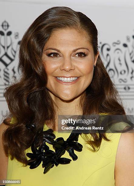 Princess Victoria of Sweden arrives for the Polar Music Prize at Konserthuset on August 28, 2012 in Stockholm, Sweden.