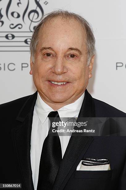 Artist Paul Simon arrives for the Polar Music Prize at Konserthuset on August 28, 2012 in Stockholm, Sweden.