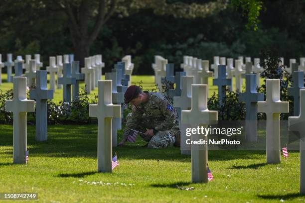 View from the Normandy American Cemetery in Colleville-sur-Mer, ahead of the commemoration of the historic D-Day events, in Colleville-Sur-Mer,...