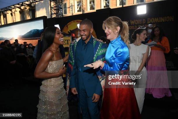 DeWanda Wise, and Alono Miller and Laura Dern at the Los Angeles Premiere of Jurassic World: Dominion at the TCL Theatre on June 6th, 2022 in Los...