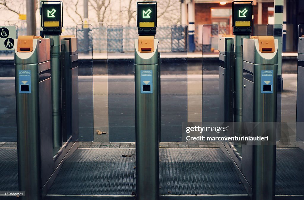 Train Ticket Control Ticket Control Gate At The Station Entrance High-Res Stock Photo ...
