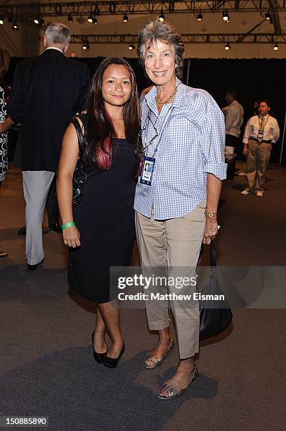 Sabrina Bragerton-Nasert and Virginia Wade attend the 15th annual CityParks Tennis benefit at the USTA Billie Jean King National Tennis Center on...