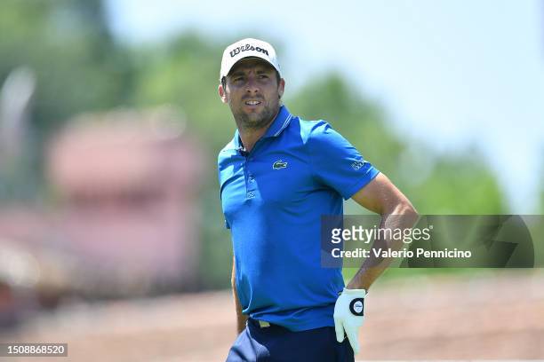 Benjamin Hebert of France looks on during Day One of the Italian Challenge Open at Golf Nazionale on July 6, 2023 in Viterbo, Italy.