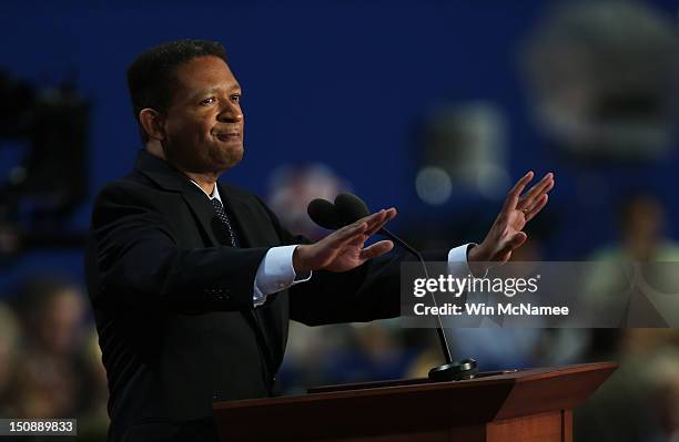 Former U.S. Rep. Artur Davis speaks during the Republican National Convention at the Tampa Bay Times Forum on August 28, 2012 in Tampa, Florida....