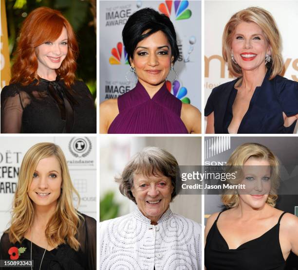 In this composite image a comparison has been made between the 2012 Emmy nominees for Outstanding Supporting Actress In A Drama Series. Actress Anna...