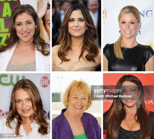 In this composite image a comparison has been made between the 2012 Emmy nominees for Outstanding Supporting Actress In A Comedy Series. Actress...