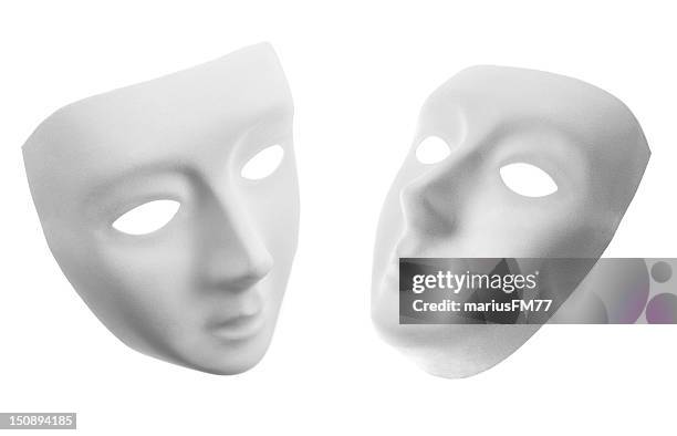 weiße maske - theatermaske stock-fotos und bilder