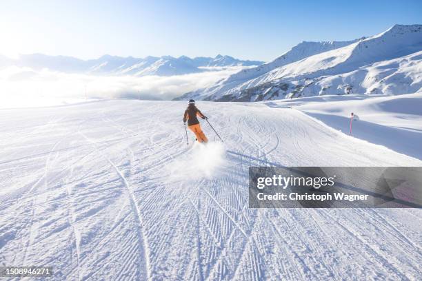 switzerland, winter, ski, davos - skiing and snowboarding stockfoto's en -beelden