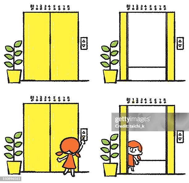 stockillustraties, clipart, cartoons en iconen met elevator - liften