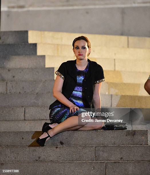 Leighton Meester filming on location for "Gossip Girl" on August 28, 2012 in New York City.