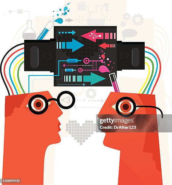 geek love - science nerd stock illustrations