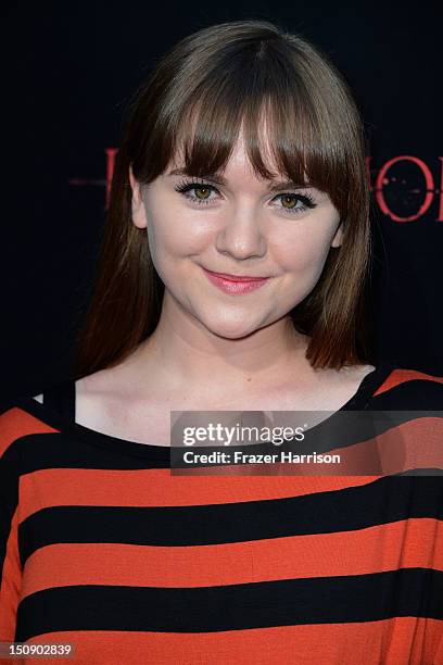 Actress Tara Lynne Barr arrives at the Premiere of Lionsgate Films' "The Possession" at ArcLight Cinemas on August 28, 2012 in Hollywood, California.