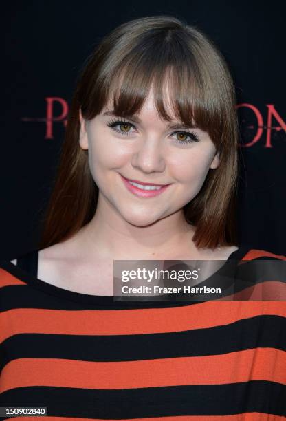 Actress Tara Lynne Barr arrives at the Premiere of Lionsgate Films' "The Possession" at ArcLight Cinemas on August 28, 2012 in Hollywood, California.