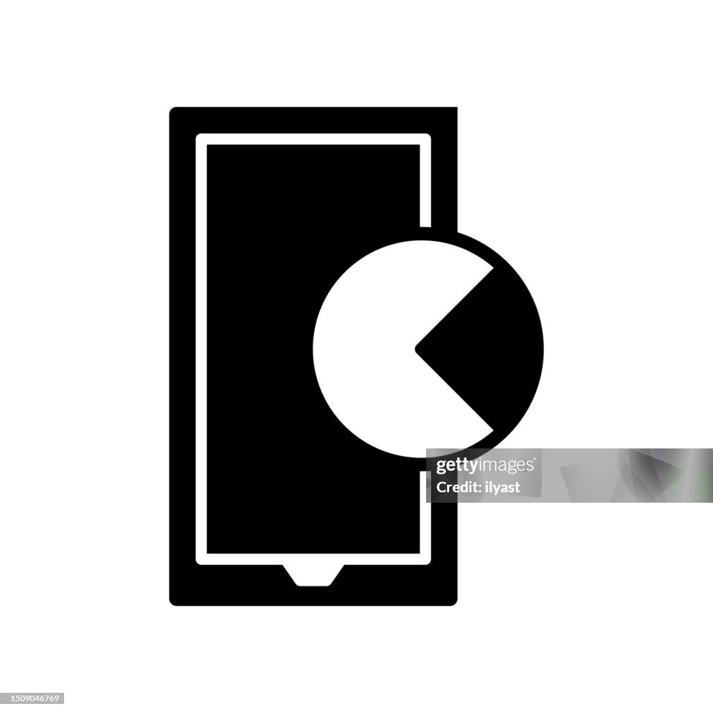 Screen Time Black Line & Fill Vector Icon