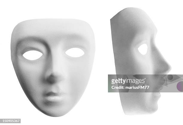 white mask - drama mask stock pictures, royalty-free photos & images