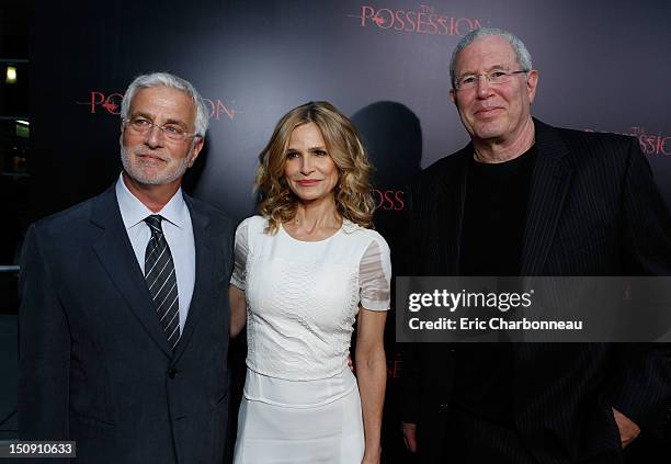 Lionsgate's Rob Friedman, Kyra Sedgwick and Executive Producer/Lionsgate's Films Productions President Michael Paseornek arrive at Lionsgate's "The...