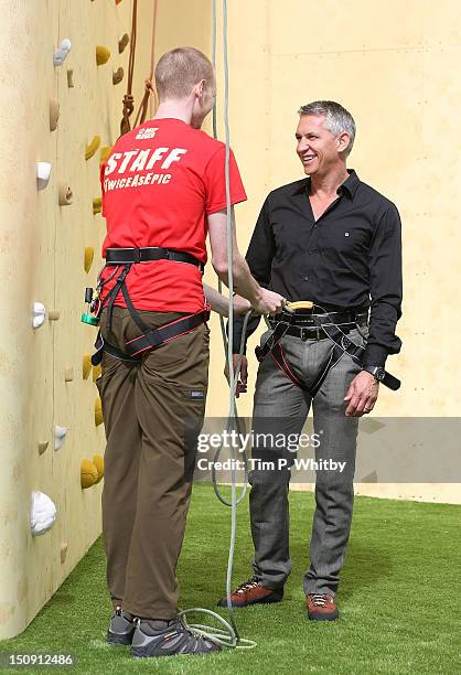 Gary Lineker attends the launch of Walkers Deep Ridged crisp at The Old Truman Brewery on August 29, 2012 in London, England.