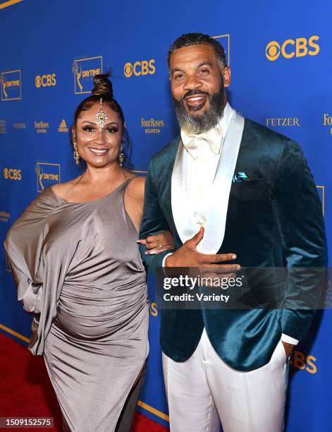 Estela Lopez-Spears and Aaron D. Spears at the 49th Annual Daytime Emmy Awards held at the Pasadena Convention Center on June 24, 2022 in Los...