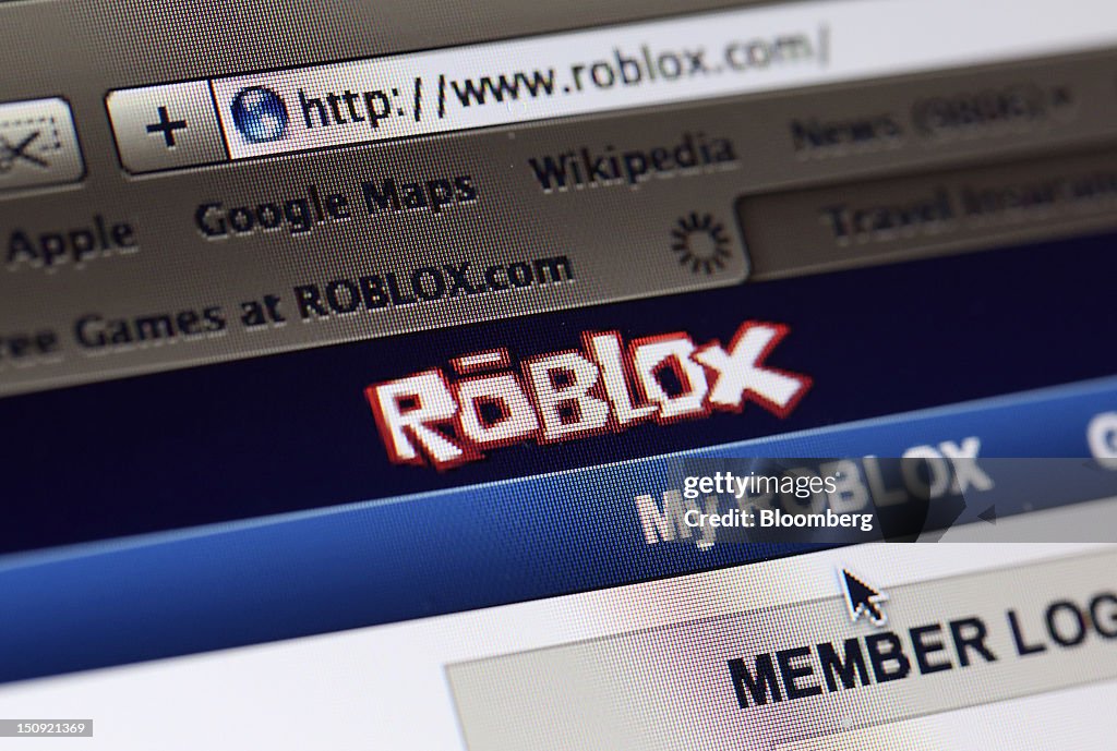 The Roblox website is displayed on a computer screen in this