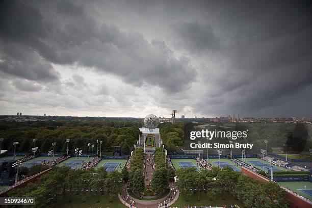 Scenic view of storm front approaching during 1st Round at BJK National Tennis Center. Weather. Flushing, NY 8/27/2012 CREDIT: Simon Bruty