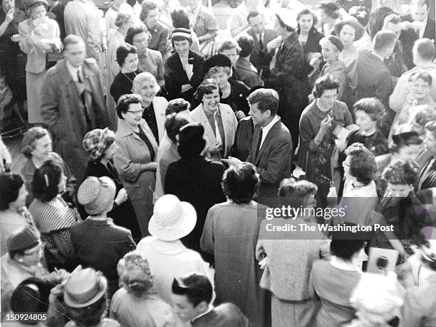 John F. Kennedy campaigns in Maryland ahead of the state's Democratic primary. Photographed May 12, 1960 in Maryland.