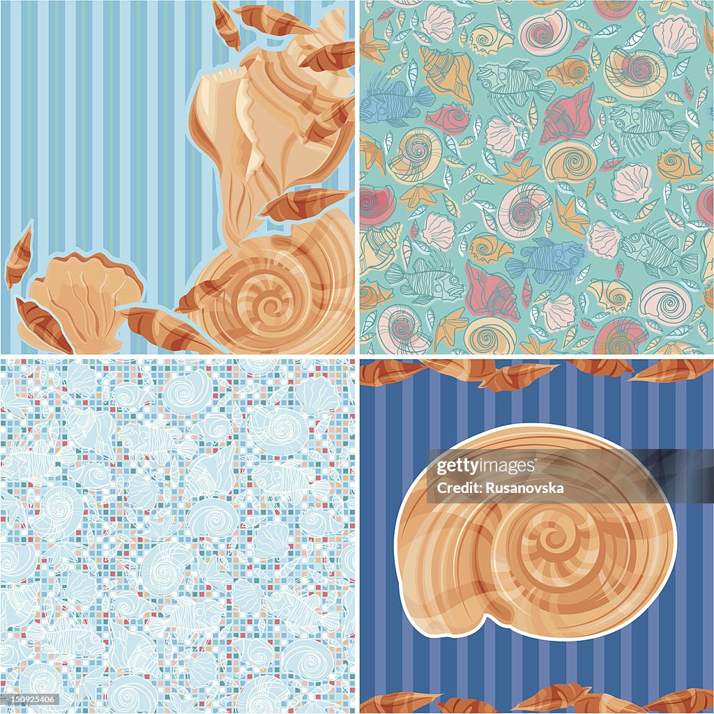 Set of Sea Shell Patterns