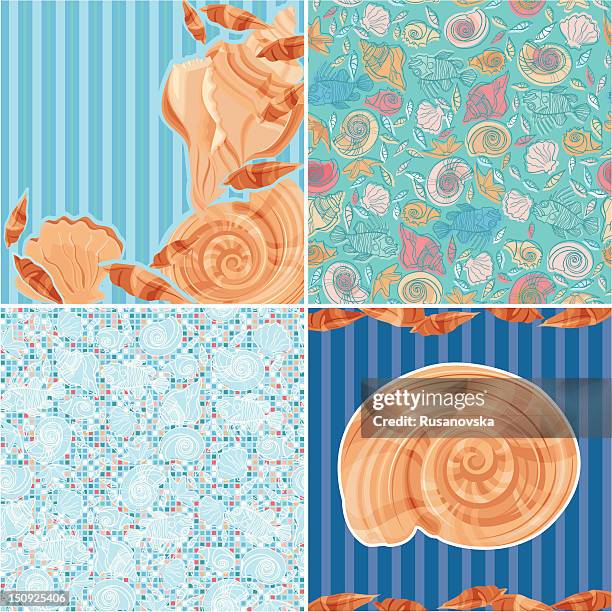 Shell Cool Patterns Set Of Sea Shell Patterns High-Res Vector Graphic - Getty Images