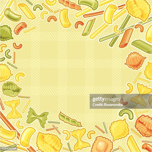 pasta menu - rigatoni stock illustrations