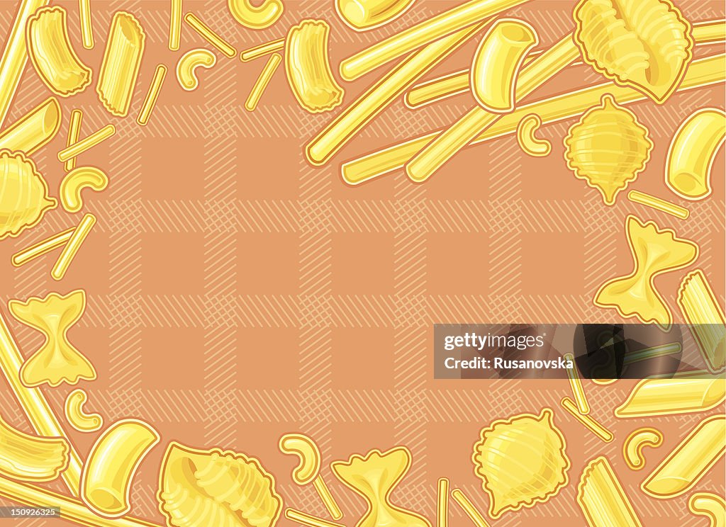 Pasta on Red Background