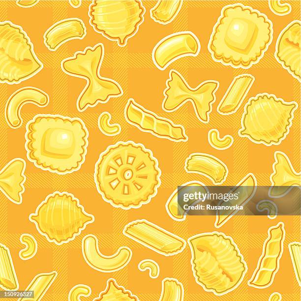 classic pasta pattern - penne stock illustrations