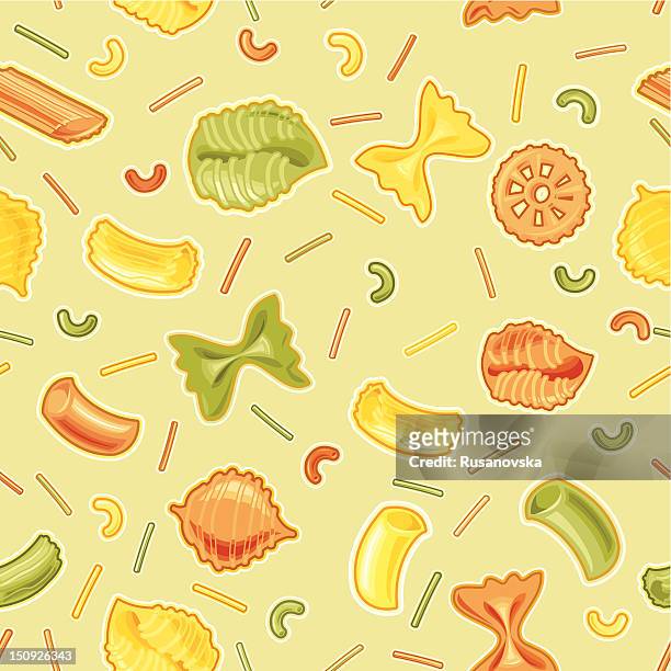 pasta pattern - rigatoni stock illustrations